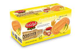 فرخنده بیسکوییت موزی تزیین شکر